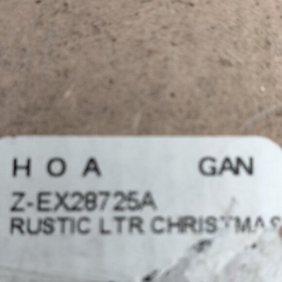 Initial Letter A Christmas Ornament Rustic Primitive Metal Wood Red Silver - Picture 4 of 4